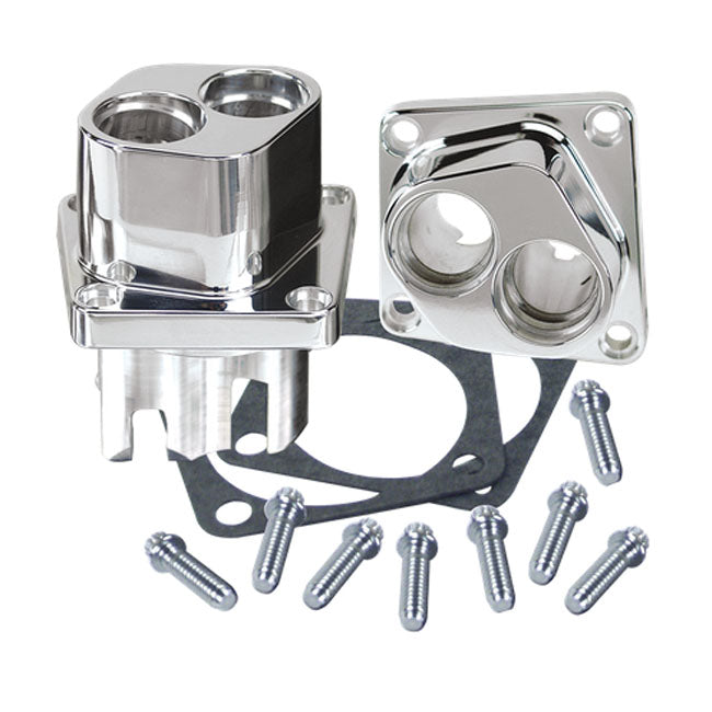 S&S, 84-99 billet tappet block set front/rear. Polished