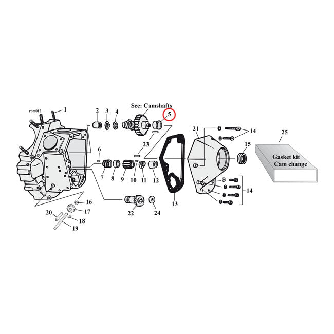 JIMS, camshaft bushing. Undersize. 70-99 B.T.