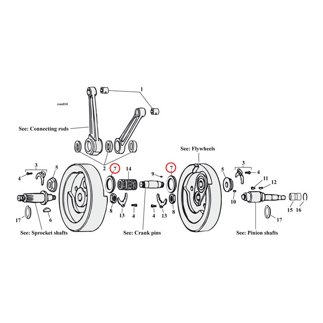 Flywheel thrust washer set, bronze. +.005"