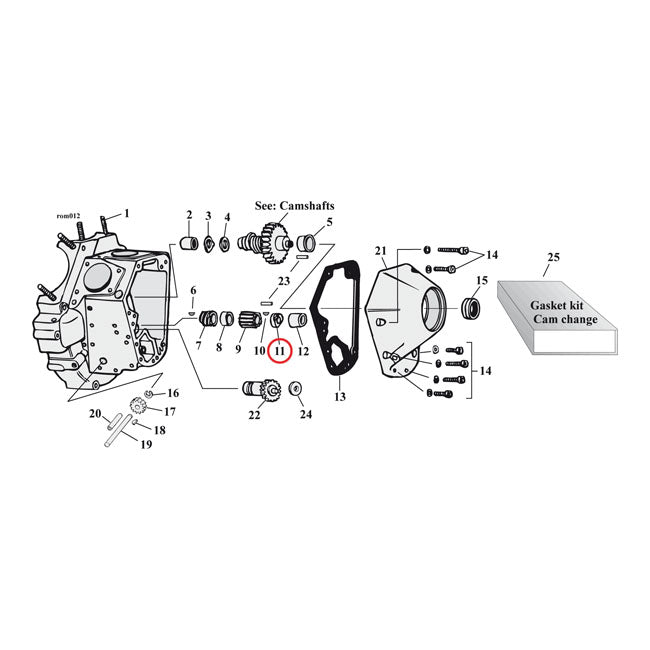 S&S, nut. Pinion shaft gear