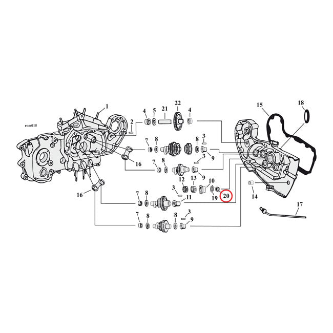 S&S, nut. Pinion shaft gear