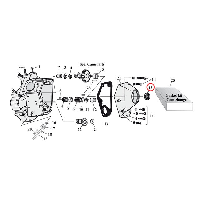 Cometic, camshaft seal. Double lip. Rubber OD