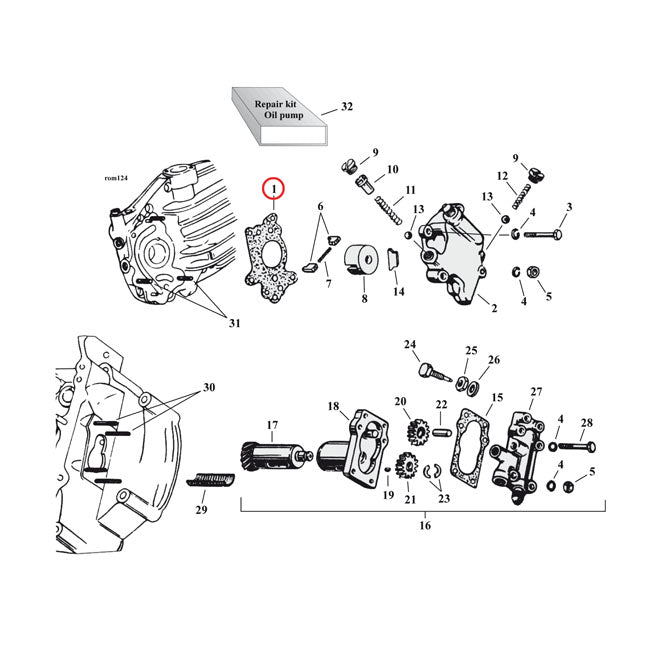 Cometic, oil pump side mount gasket