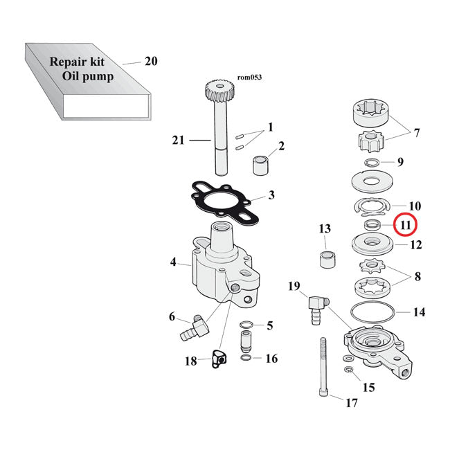 Cometic, oil pump outer plate seal. Metal OD