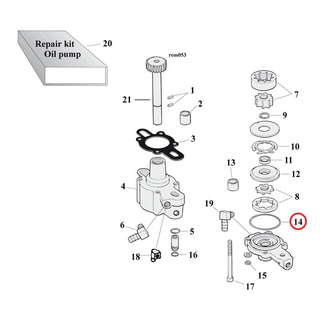 Cometic, oil pump body to cover o-ring