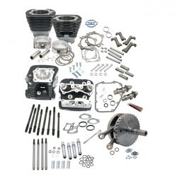 S&S, 124" Twin Cam Hot set-up kit with heads. Silver