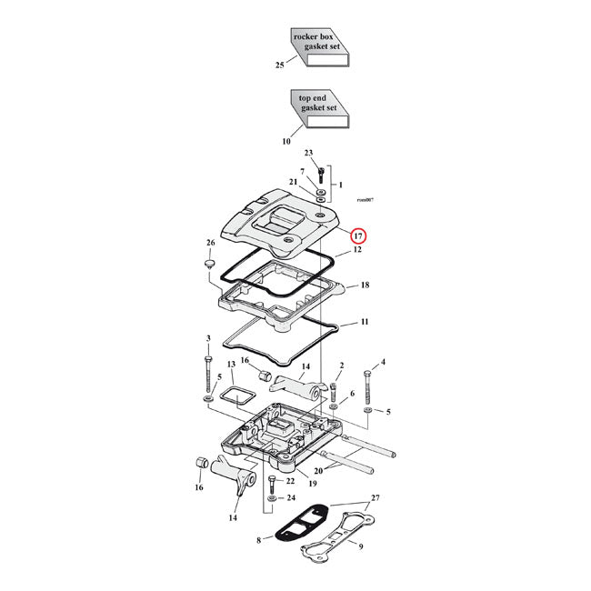 Rocker cover, upper. Chrome