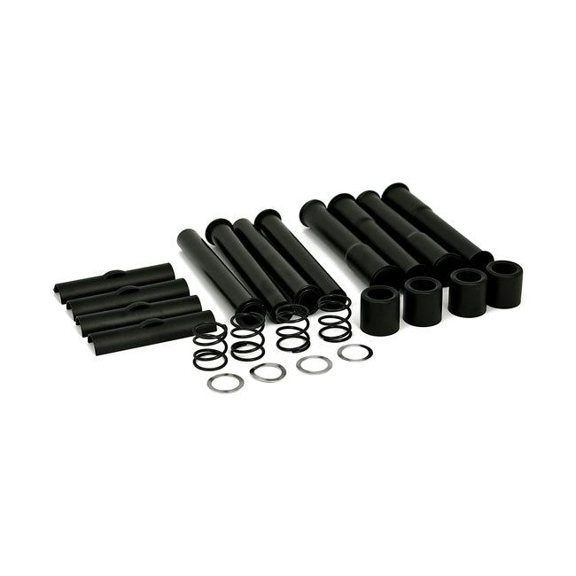 Complete 66-E79 Shovel pushrod cover kit. Black