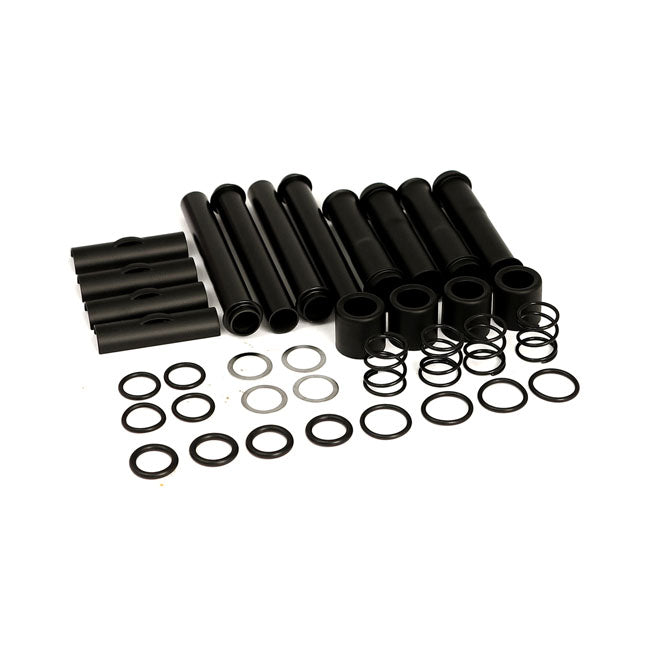 Complete Twin Cam pushrod cover kit. Black