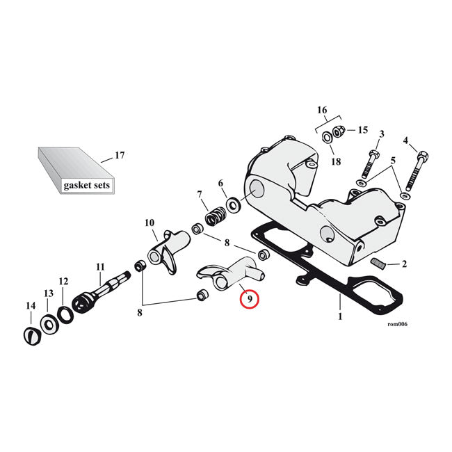 Rocker arm, front exhaust