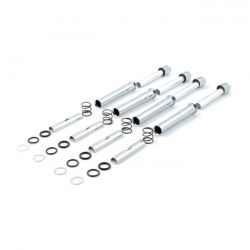 Complete Twin Cam pushrod cover kit. Chrome