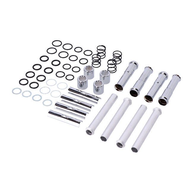 Complete Evo B.T. pushrod cover kit. Chrome