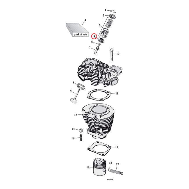 Lower valve spring collar set. Steel. STD