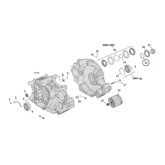 Thrustwasher, sprocket shaft bearing