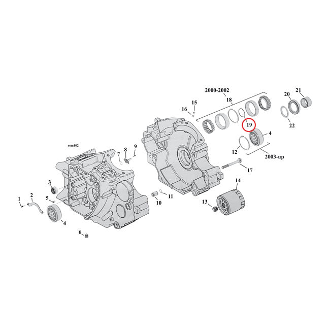 Sprocket shaft bearing spacer shim .106"