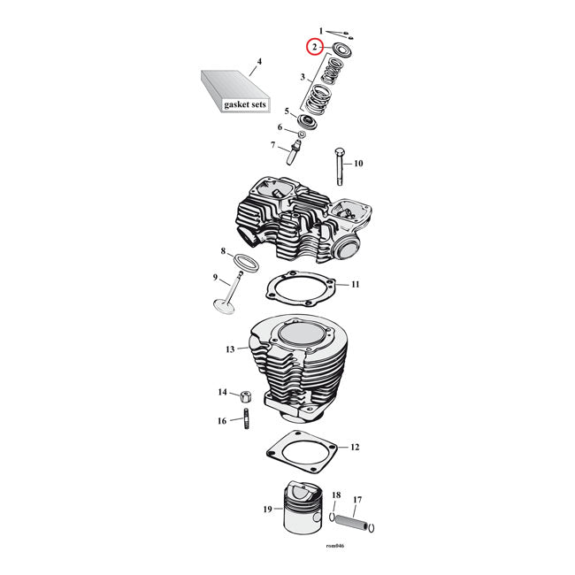 Upper valve spring collar set. Steel. STD