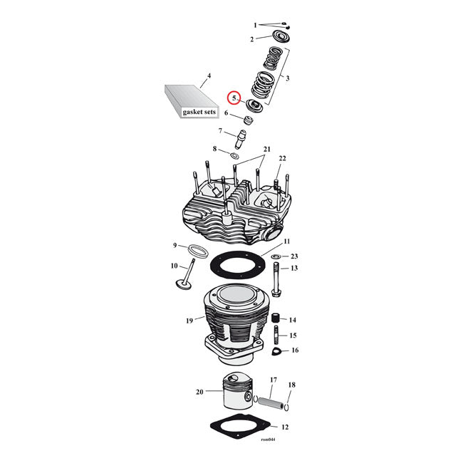 Lower valve spring collar set. Steel. STD