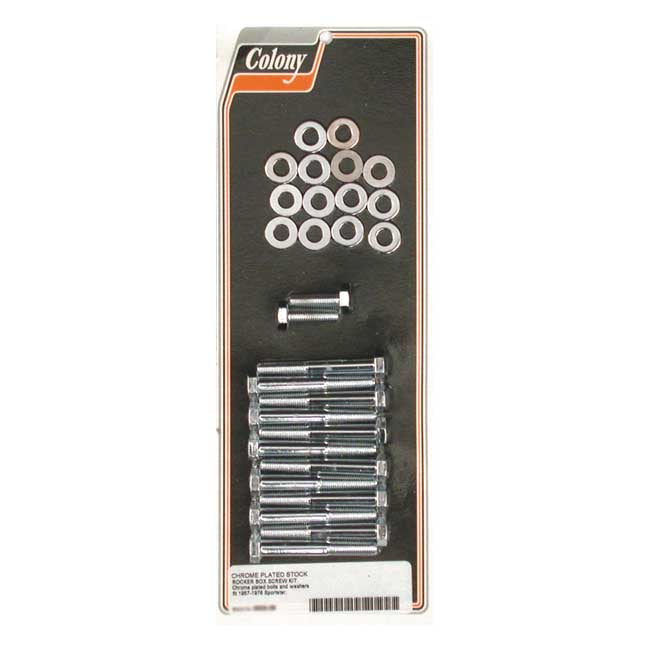 Colony, Sportster rocker box bolt kit. Hex, chrome