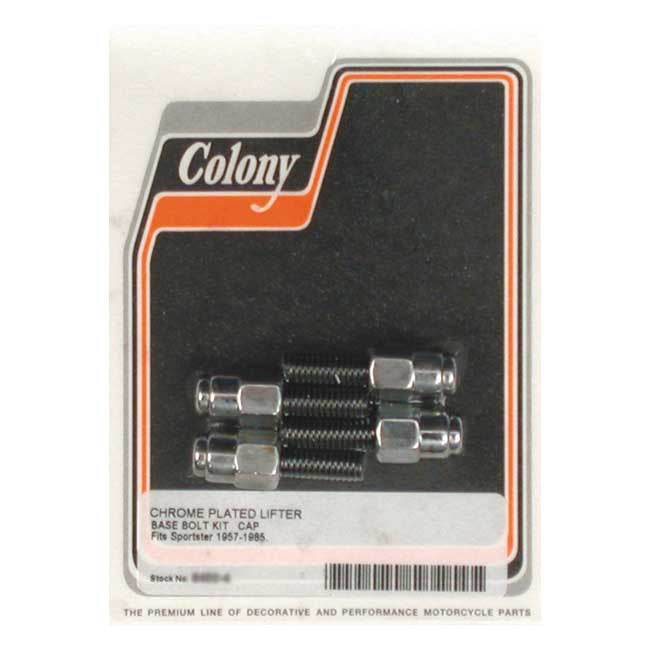 Colony, tappet block mount kit. Cap style, chrome