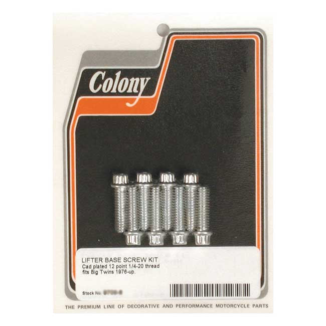 Colony, tappet block mount kit, OEM style. Zinc