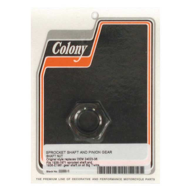 Colony, pinion/sprocket shaft nut