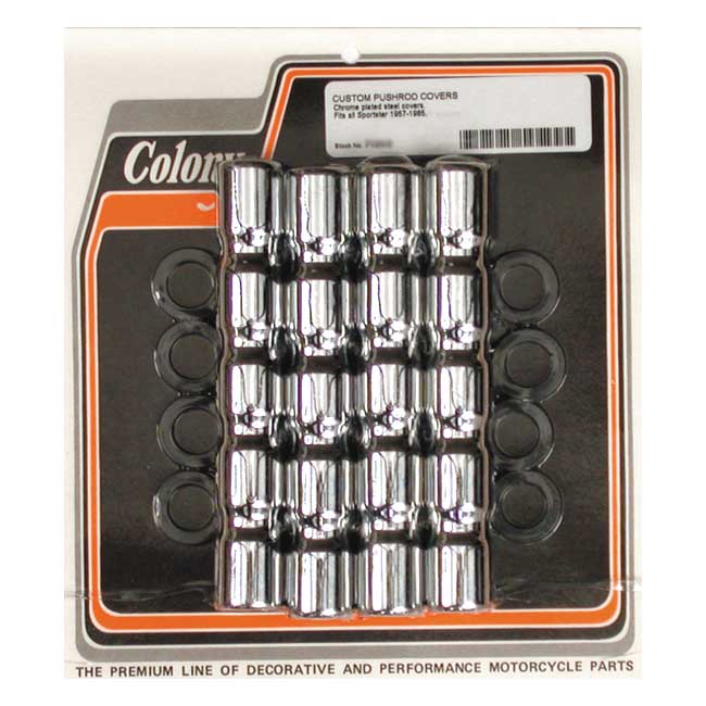 Colony, XL ribbed lower pushrod cover set. Chrome