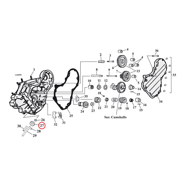 DRIVEN GEAR, OIL PUMP. 25T.