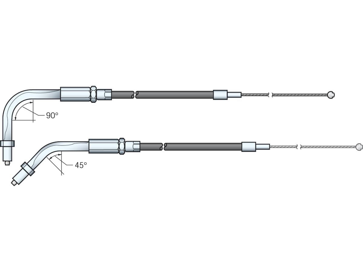 RVS Gaskabel 45° RVS 38"