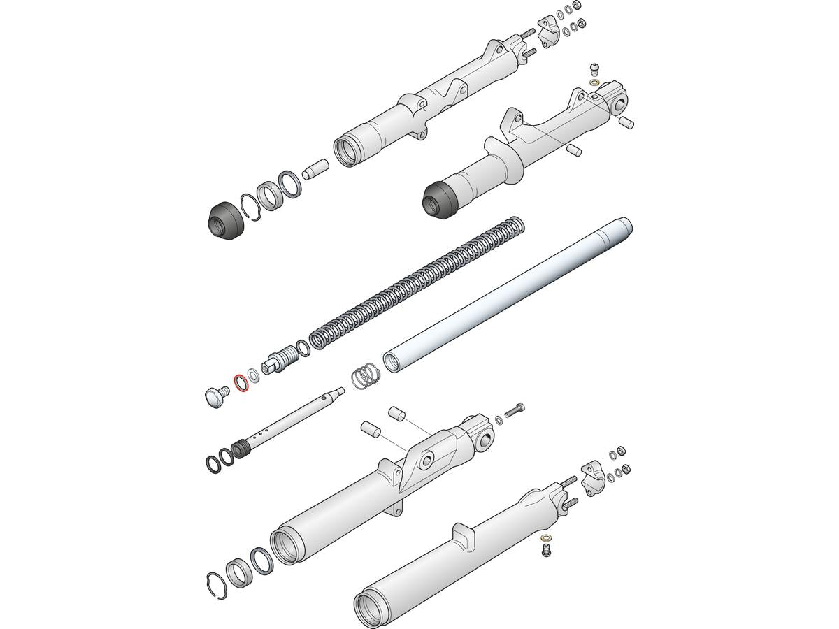 Sluitring Schuifdop Moer Big Twin Voorvork Onderdelen OEM 5710