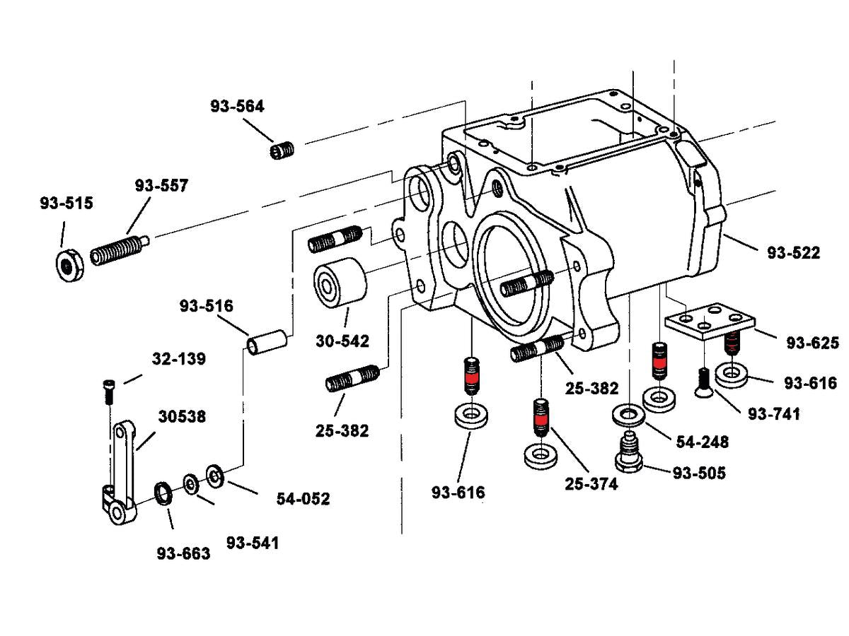 4-Speed Transmission Case Mounting Studs