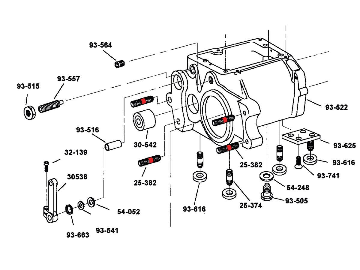 STUDS-4 SPD TRANS CASE/INR.PRI montagebouten