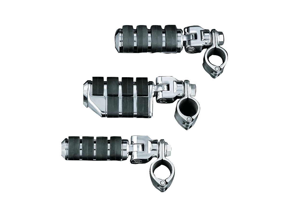 ISO Rider Foot Pegs with Clevis &amp; Magnum Quick Clamps Dually ISO- Pegs Chrome