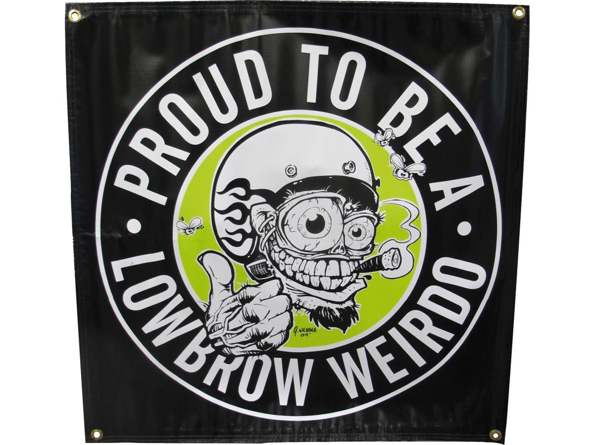 Customs Weirdo Banner 30" x 30", vinyl met koperen ringetjes