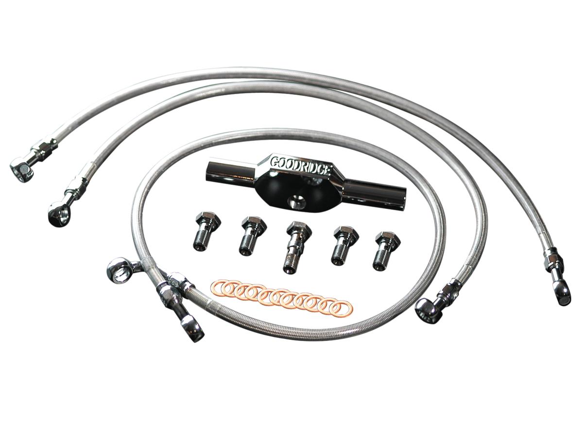 High End Brake Line Kit Stainless Steel Clear Coated 41,75"