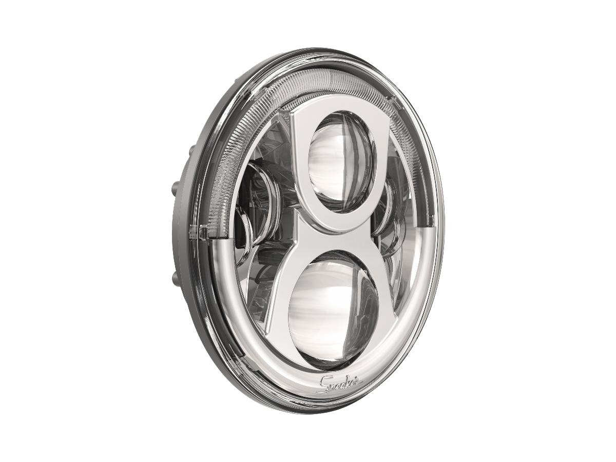 Model 8700 Evo 2 Dual Burn 7" LED Scheinwerfereinsatz With chrome reflector Chrome Clear LED