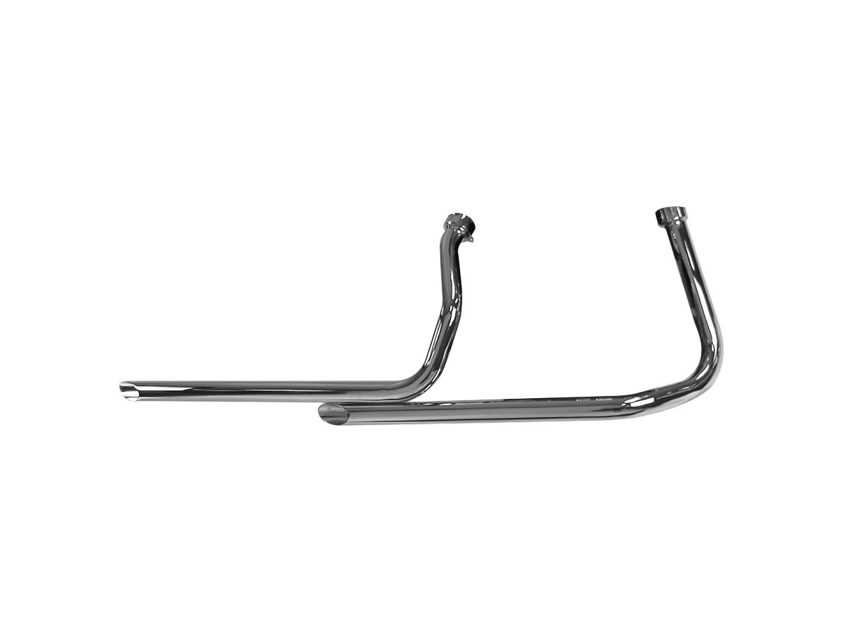 Panhead Staggered Dual Slash Cut Drag Pipes Chrome 1,75"