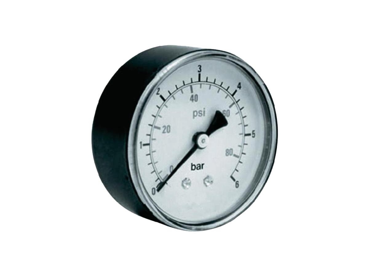 Air pressure gauge 40 mm ø fitting G1/8 backside (0-80 PSI) Air Pressure Gauge White face, 0-80 PSI, backside fitting: G1/8