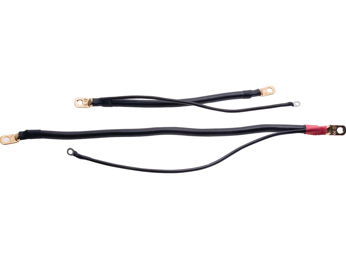 Mega Battery Cables with 12" Auxiliary Wire 18" Negative Black