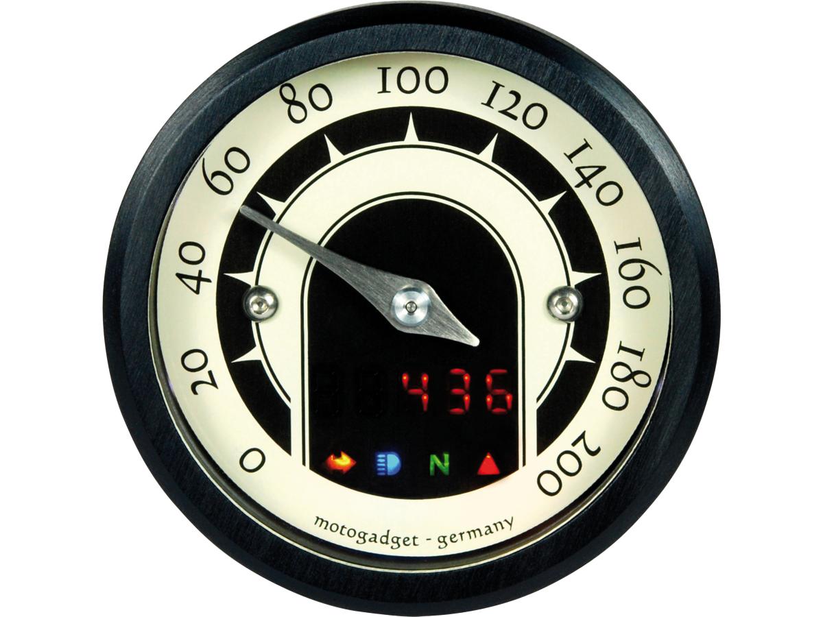 mst speedster Snelheidsmeter Schaal: 200 mph; 200 km/u; Schaal Kleur: zwart/wit Zwart 49,0 mm