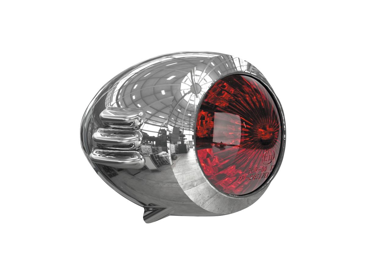 Unbreakable LED Taillight without Mounting Bracket Aluminium Polished Red LED