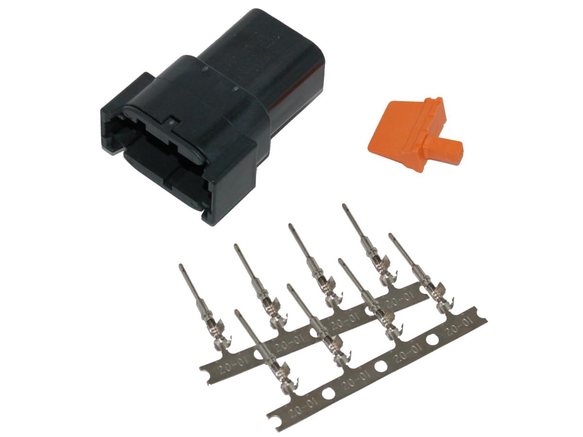 Connector Deutsch DTM 8-Positie Zwart Mannetje Zwart