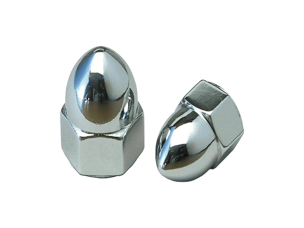 Acorn Nut Set Chrome 7/16"-14 UNC