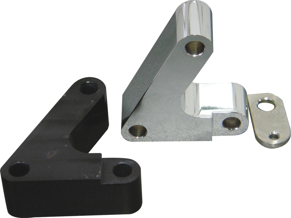 Forward Control Spacer Bracket 30 mm, Inclusief RVS Standaard Veerbeugel Aluminium Gepolijst Links