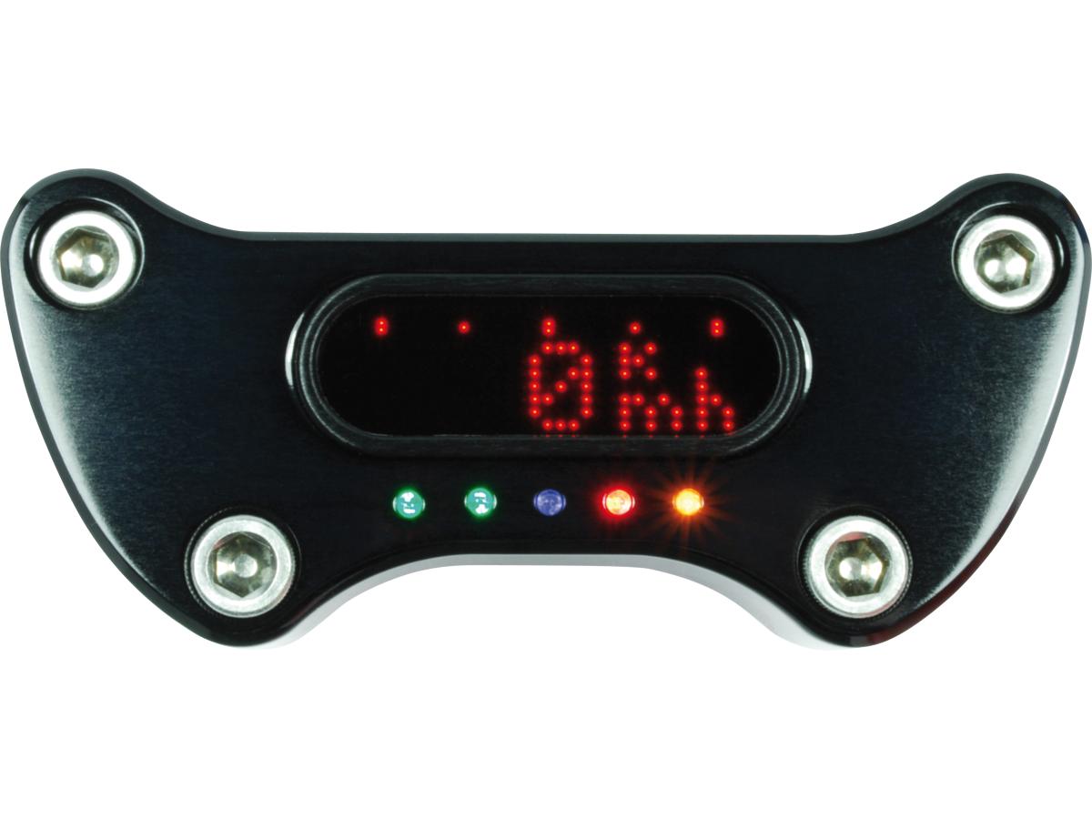 Motosign Mini Gauge Topklem Zwart gepoedercoat