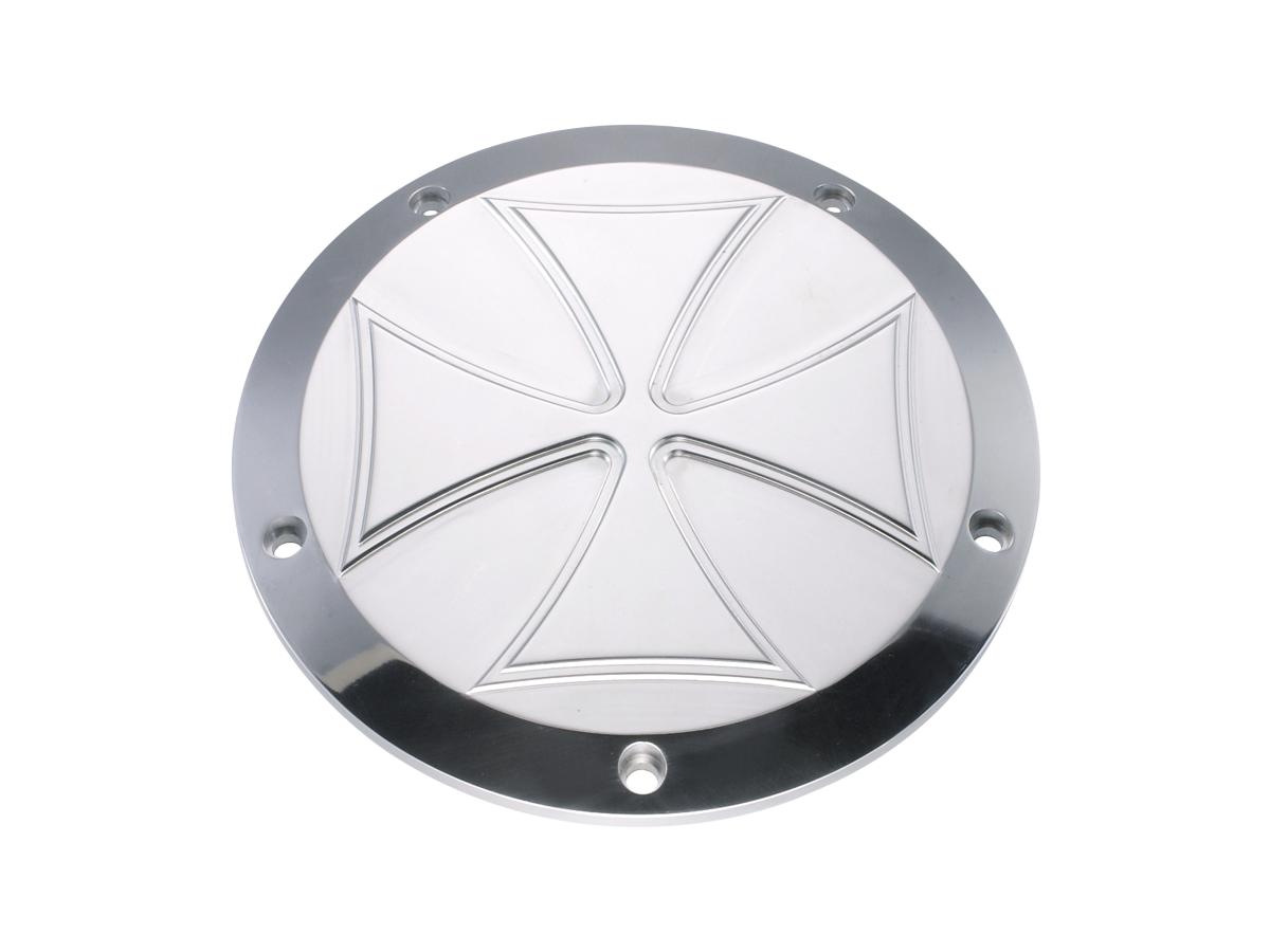 Iron Cross Derby Cover 5-hole Aluminium Polished