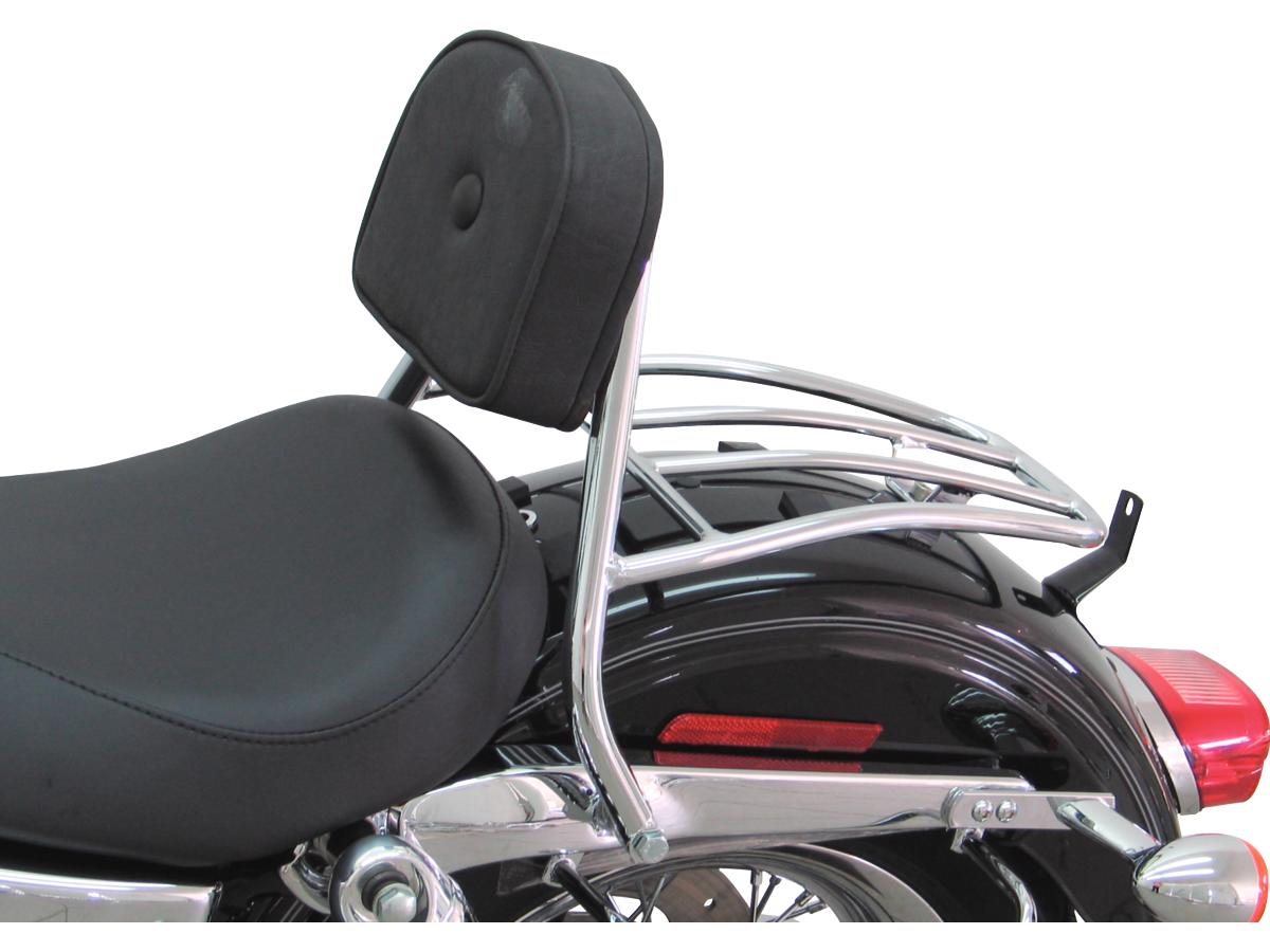 Driver Sissy Bar with Pad and Rack Chrome