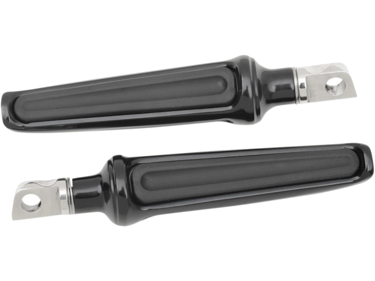 Contour Passenger Foot Pegs with Folding Pivots Black