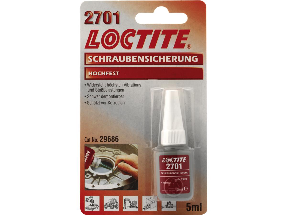 Loctite Schroefdraadborgmiddel 2701 Sterke sterktes - 5 ml