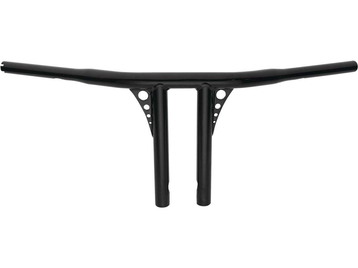 10 Straight-Up T-Bar Handlebar Black Powder Coated 1 1/4" Throttle By Wire