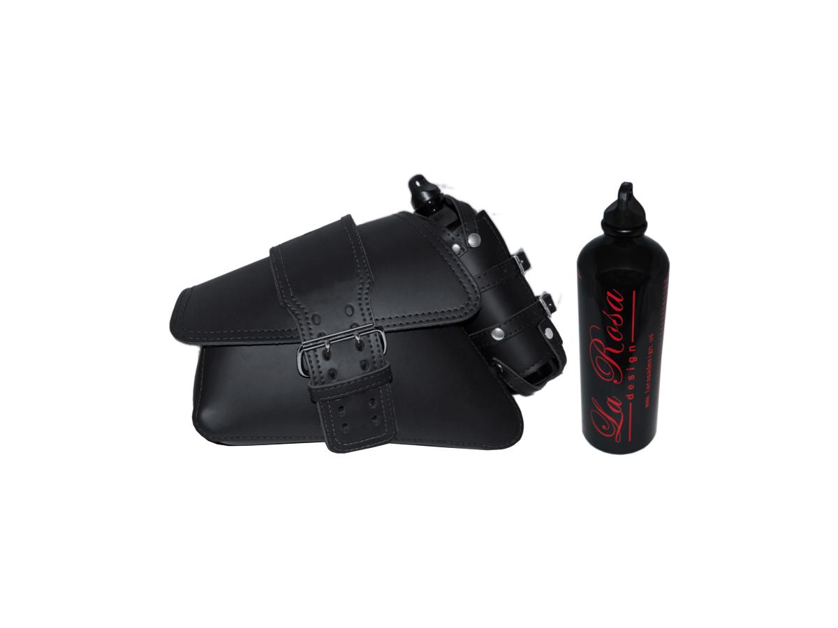 Solo Swingarm Saddle Bag with Bottle Black Left